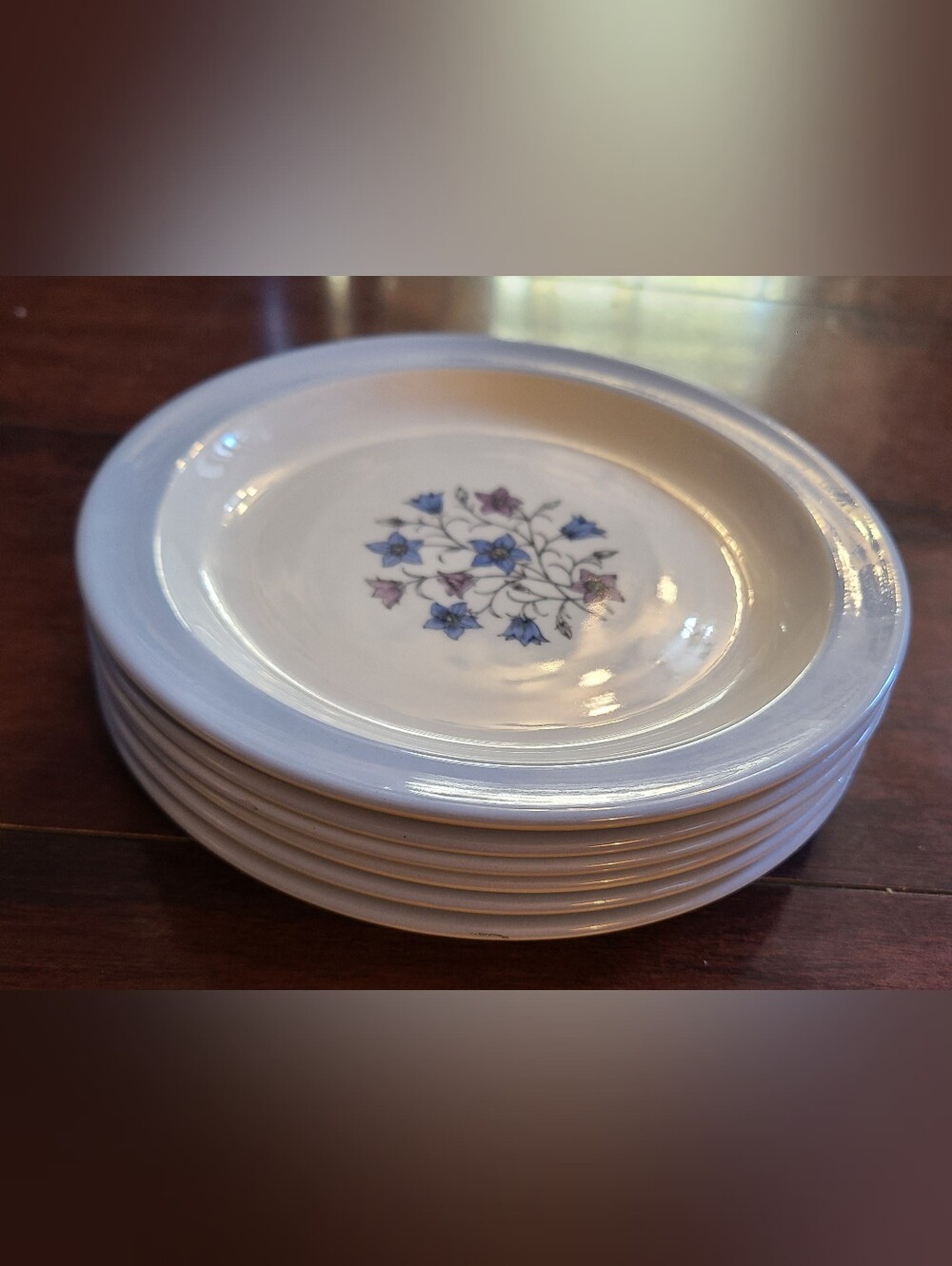 Set of 6 Vintage Copeland Spode Hamilton Bread and Butter Plates 6.25” Blue Rim